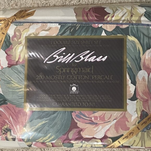 Bill Blass Floral Bed Sheets | Mercari Bill Blass Floral Festival Blue Full Double Sheet Set NEW Flat Fitted Pillowcase